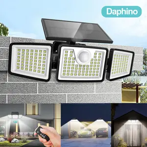 Daphino Solar Outdoor Lights 2500LM Security Lights, 3 Heads Dimmable SpotLights with 3 Modes, IP65 Waterproof outdoorfun