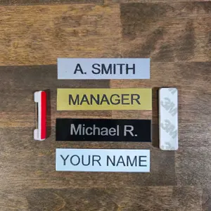Aluminum Name Tags w/ Pin or Magnet | Home | Business