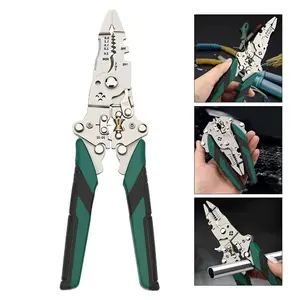 18 in 1 Foldable Wire Stripper/Wire Crimping Tool Multi-Function Cable Stripping Pliers with Sharp Cutting Blade and Compact Design for Efficient Stripping and Cutting