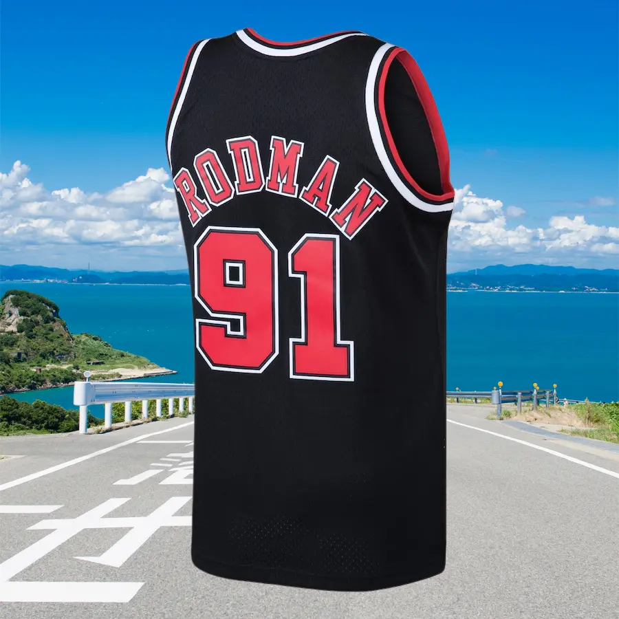 Dennis Rodman Men's Classic-Design Sleeveless stitched Retro Basketball Jerseys Black 1997-98 shirt