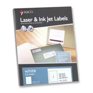 212 MAIN Maco Address Labels, 1in.x2.63in White, Acid-Free Archival-Safe, Laser-Ready, Multipurpose, Compatible with Laser/Inkjet Printers, Letter Size Sheets