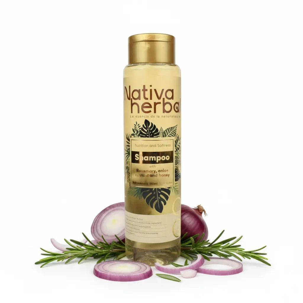 Nativa Herbal Rosemary, Onion shampoo(18.5FL OZ/550ML) for hair loss, Haircare Comfort Cleansing