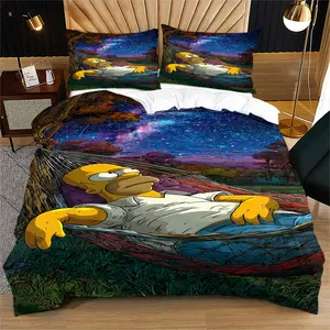 The Simpsons Printed Soft And Durable Duvet Cover Set Includes 1 Duvet Cover And 1 Or 2 Pillowcases. It Is a Bedding Set Without a Core Or Pillow, Suitable For Family Bedrooms And Dormitories. It Is a Very Innovative Gift