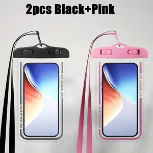2pcs Waterproof Diving Sport Bag Set (+), Portable, Touchscreen Sealed, Ideal for Swimming, Underwater Photography, Beach, Dustproof, Shockproof, Rainproof, Boating Accessories
