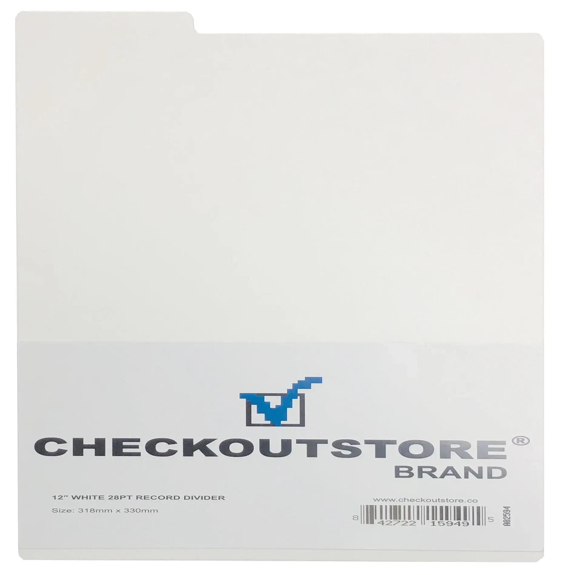 CheckOutStore White Plastic Record Dividers 12 1/2 x 13 for 12" LP Vinyl 33 RPM Albums
