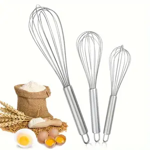 1Pc 420 Stainless Steel Egg Beater - Heat-Resistant Mixer for Non-Stick Cookware, Perfect for Egg Whisking, Baking, Cooking & Milk Frothing