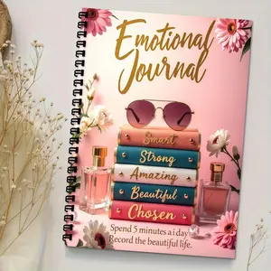 1 A5 spiral-bound self-care and planning diary with floral patterns and inspirational quotes, 5-minute daily gratitude & positivity diary, Gratitude Journals, Life Planner Journal, birthday, Christmas, Valentine's Day, New Year gifts