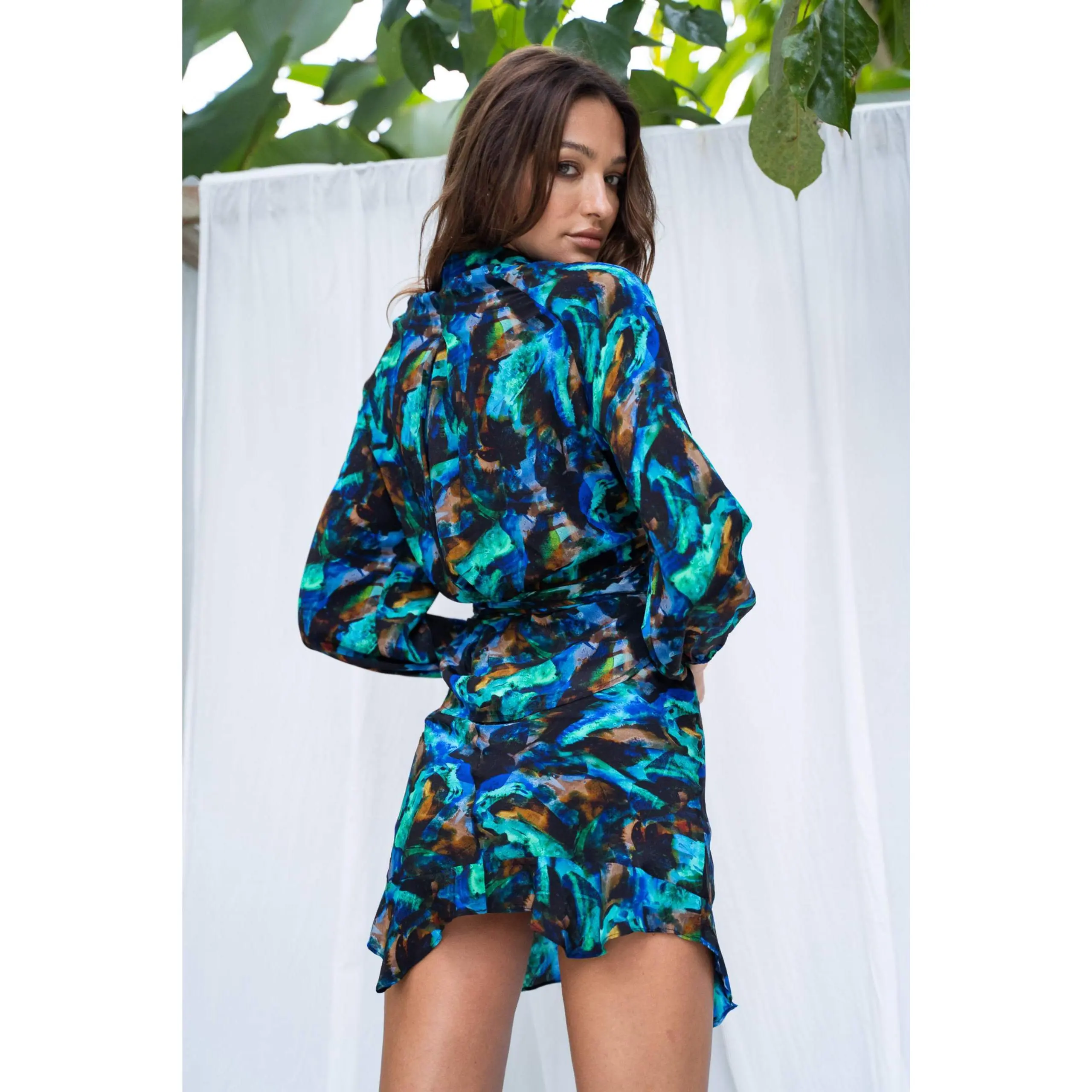 BANDITA MINI SKIRT (BLUE SAPPHIRE PRINT)