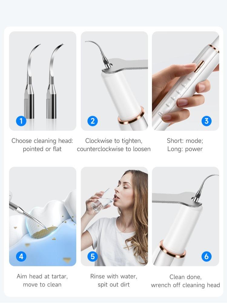 Dental Scaler with tartar removal function rechargeable 5-mode dental care kit includes dental cleaning tools suitable for adults and pets detachable and adjustable