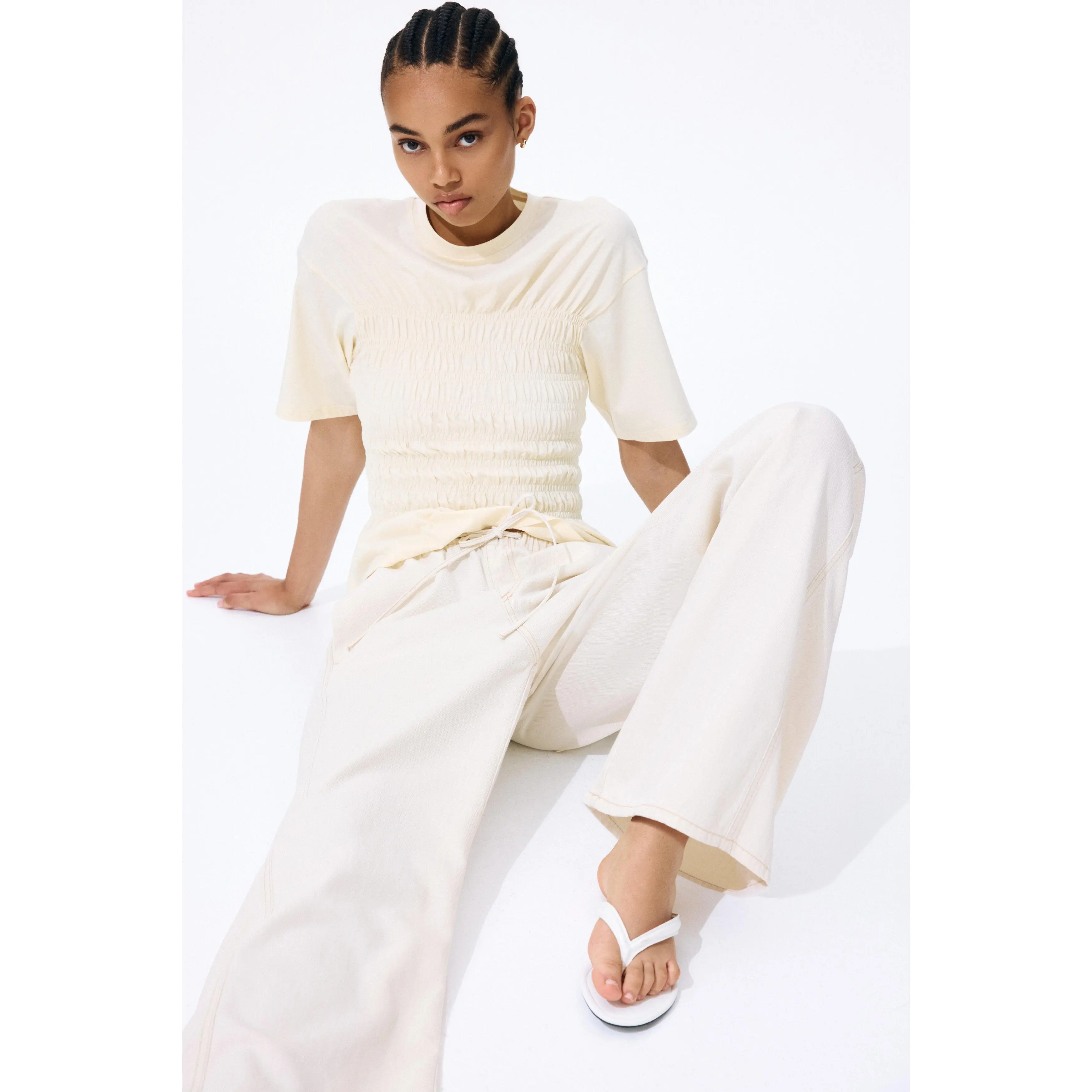H&M Denim drawstring trousers