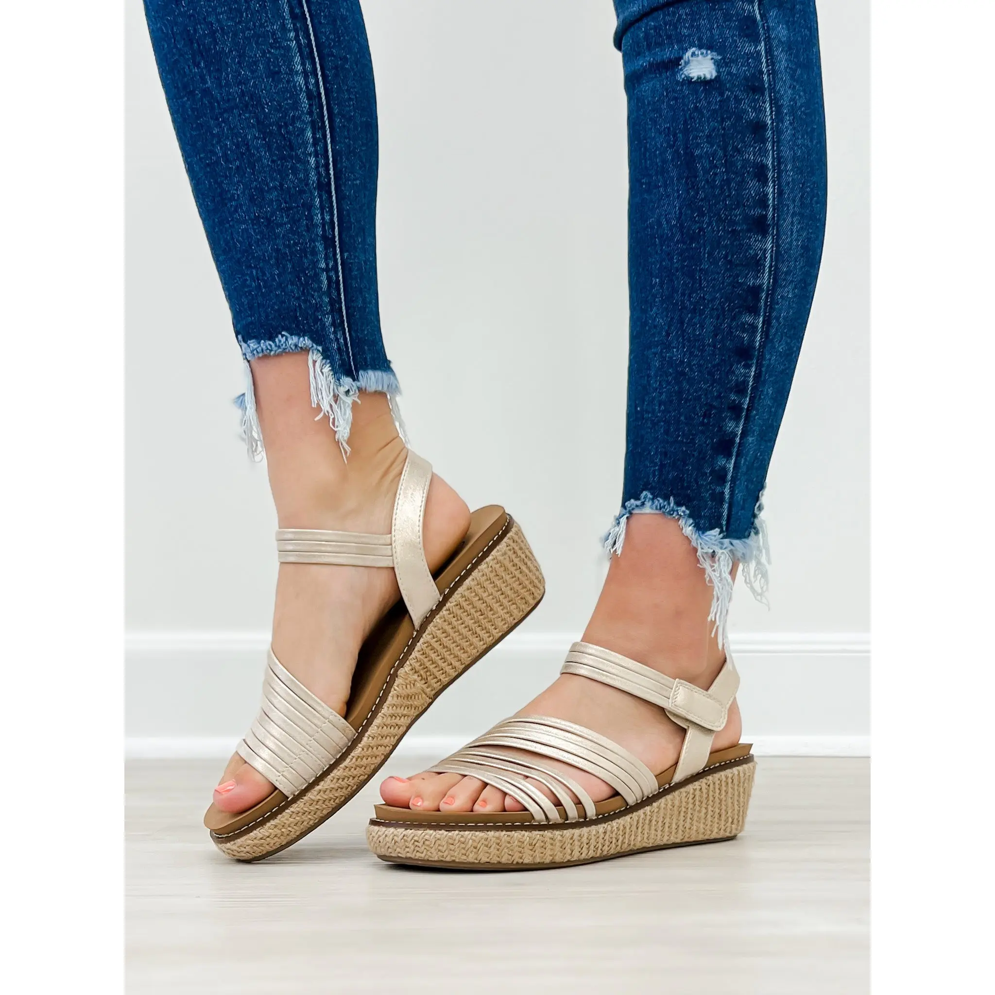 Corkys What About Now Wedges in Gold