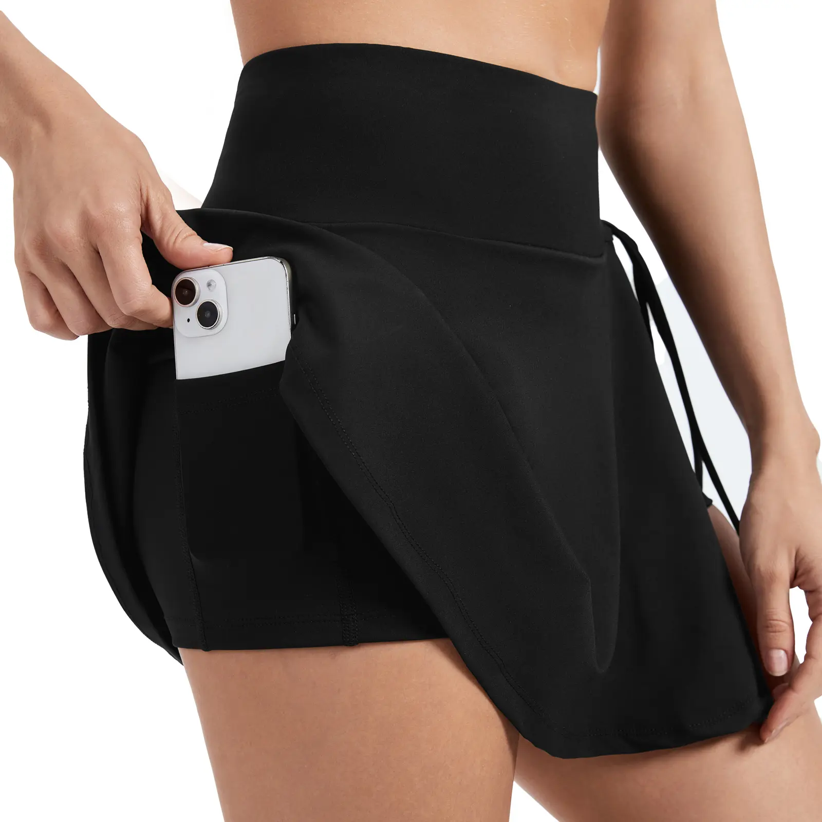 Women's High Waisted Tennis Skorts with Pockets - Athletic Built-in Shorts Gym Skirt for Golf, Running, Yoga ， Flowy A-Line Summer Workout Skirt