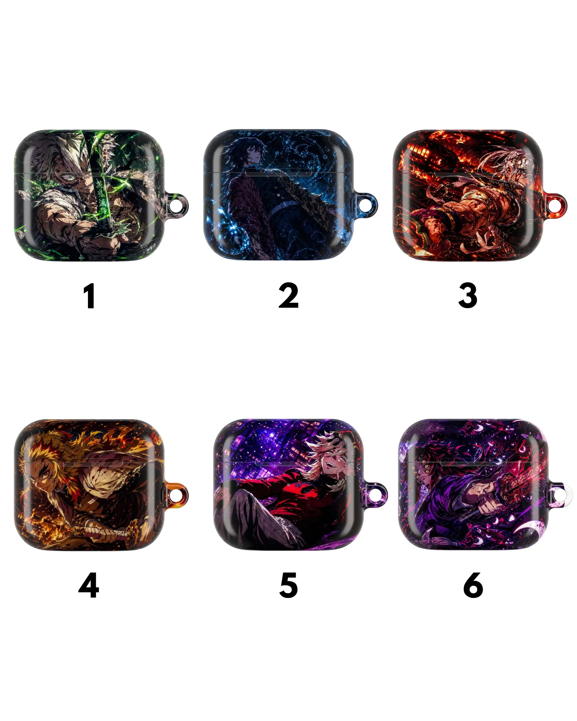 Demon Slayer Anime Style AirPods Case,  Aesthetic AirPods Pro Case, Style Cover, Gift for Anime Lover for AirPods Pro 1 2 3 , Airpod 1 2 3 4