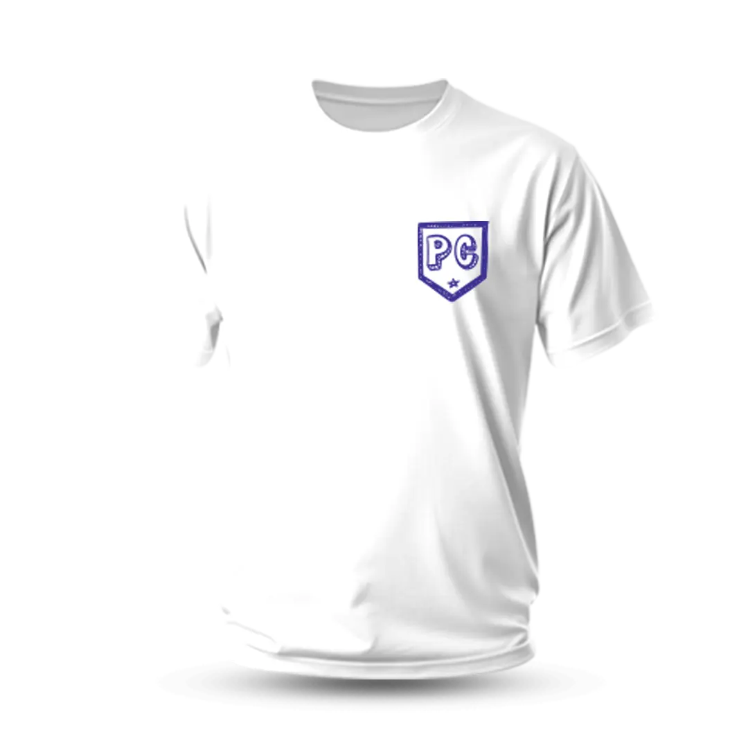 Soft Short-Sleeve Athletic Performance T-Shirt - School Back to School Baseball Uniform Top, White, Plate Crate Graphic, Machine Washable Sports Top, Sporty Chic