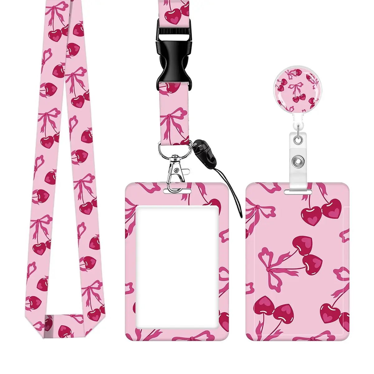Women's Cute ID Badge Holder Set with Lanyard, Retractable Scroll, Leaf Pattern Card Case, Teacher Nurse Office Gift, Nurse Badge Reel, Badge Reels Retractable, Badge Accessories
