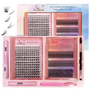 Curl Wispy Individual False Eyelash with Lash & Remover & Tweezers & Brush Kit, 1 Box Mixed Length & Styles Natural False Eyelashes, Makeup, Diy Eyelashes Kit