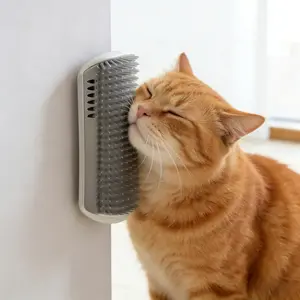 Viral 2 Pack Wall Corner Cat Groomer & Face Scratcher Trending Massage Combs for Short & Long Fur Kittens & Puppies Softer Massager Toy for Self-Grooming & Relaxing Pet Massage