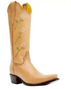 Planet Cowboy Women's Women'S Saharan Dozen Roses Western Boot Snip Toe - Rose112c-Tan