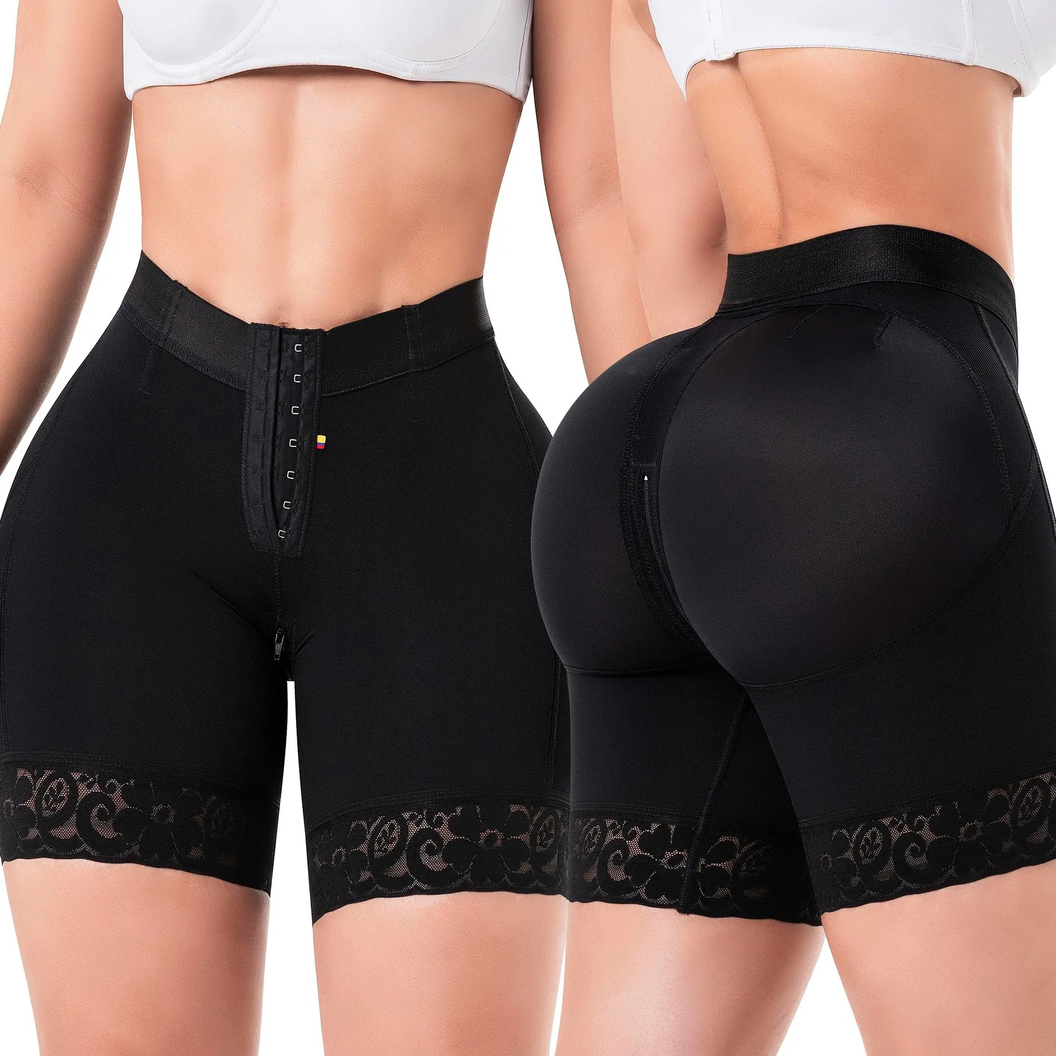 Fajas SONRYSE TR71BF | High Waisted Colombian Shaper Shorts for Women | Mid-Length Daily Use | Triconet