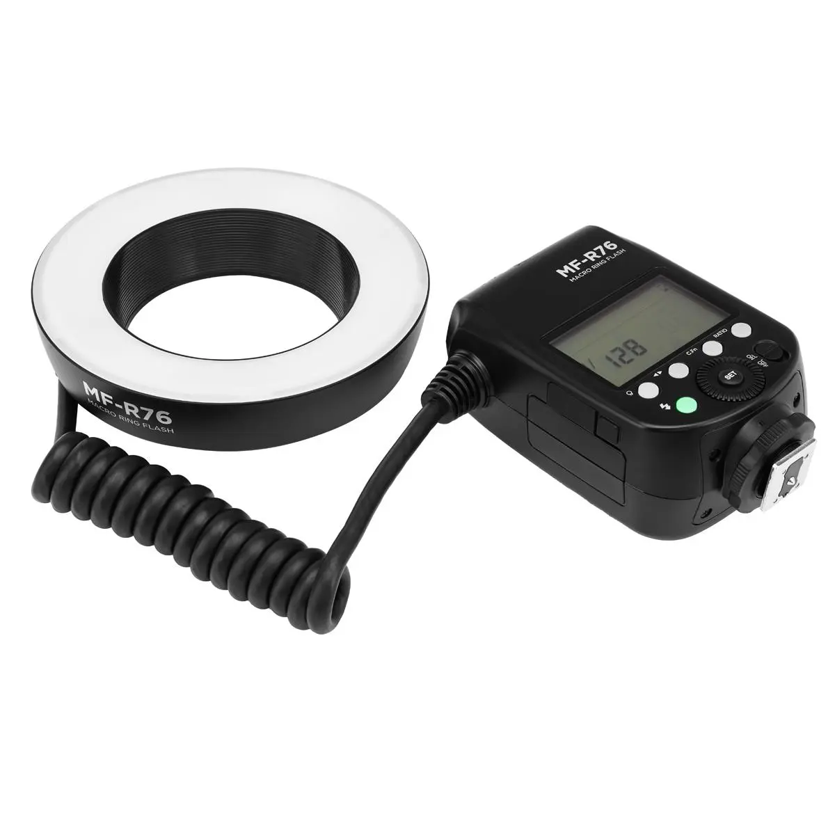 Flashpoint MF-R76 Macro Ring Flash with Manual Exposure Control, Power Adjustment, 0.1-1.5s Recycle Time, 76Ws Macro Flash Ring Powered by 7.2V/3000mAh Lithium-Ion Battery, 660 Full-Power Flashes