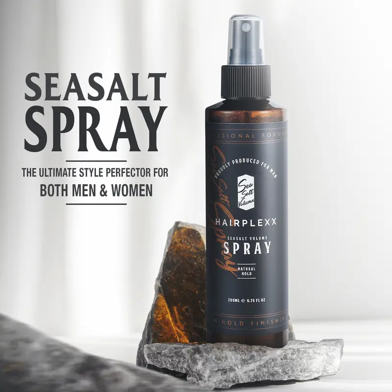 Hairplexx Sea Salt Volume Hair Spray for Women & Men - Natural Thick Volumizing Look with Matte Finish, Paraben-Free Formula, 6.7 fl oz - Haircare Gel