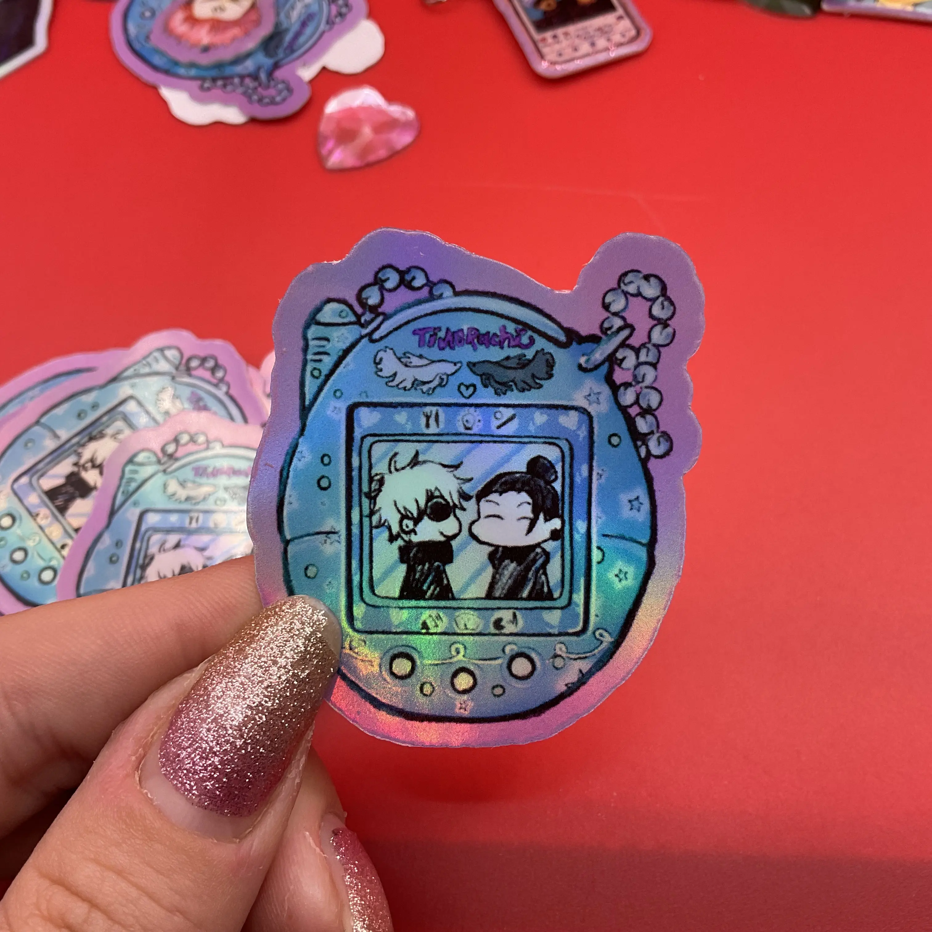 Tamagotchi Satosugu Sticker JJK anime Holographic decoration journal Crafts Decor Mini