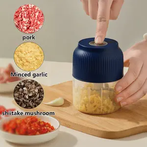 Electric Garlic Chopper,Mini Portable Veggie Chopper,300ML Garlic Grinder Masher Onion Chopper, Blender to Vegetable, Cordless Food Processor for Ginger, Chili, Fruit, Meat, Spices, Beans, etc