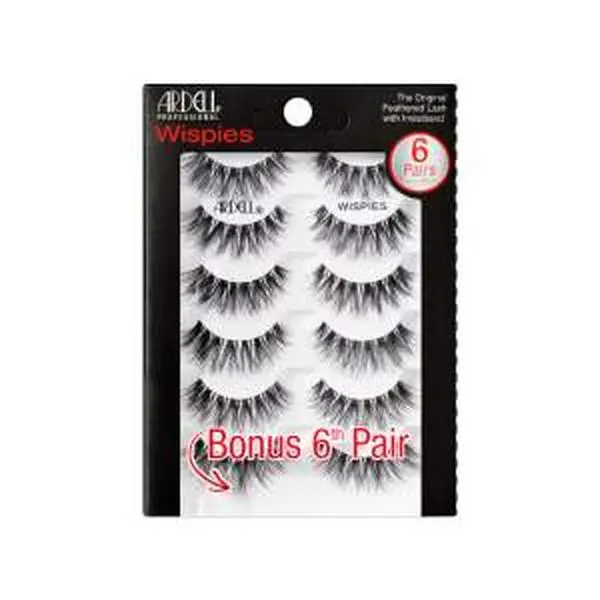 Ardell False Eyelashes Wispies Black, 1 pack (6 pairs per pack) Makeup Cosmetic