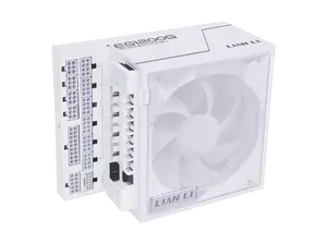Lian Li Edge Series-1200W Full Modular Power Supply (Fan Hub Included) - Gold-ATX 3.0, 3.1-PCIE 5.1-L-Shape Design for Dual Chamber Case-120mm FDB Fan-Supports up to 4 USB Device - White - EG1200G.WH