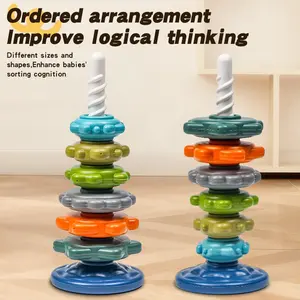 Rainbow Stackable Toy Tower for Babies & Toddlers, Early Education Developmental Gift, Colorful Stacking Rings Learning Game, Stacker