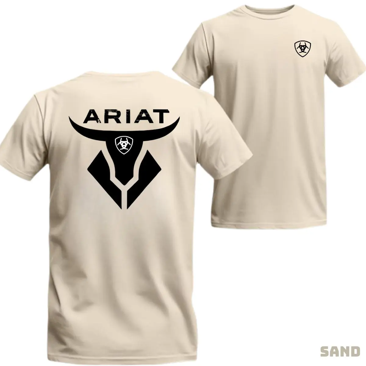 Ariat T-shirt - Featuring A Bold Black Bull Head Logo, Perfect For A Distinctive And Rugged Western Style Menswear Top Tshirt Casual Streetwear Man