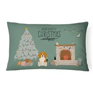 Carolines Treasures  12 x 3 x 16 in. Tricolor Beagle Christmas Everyone Canvas Fabric Decorative Pillow