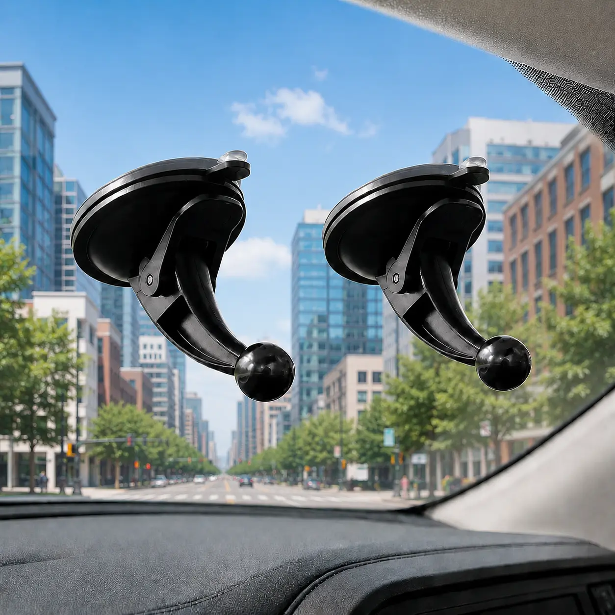 2 Pack GPS Windshield Mount Holder Suction Cup Car Windscreen Mount Compatible with GPS Devices