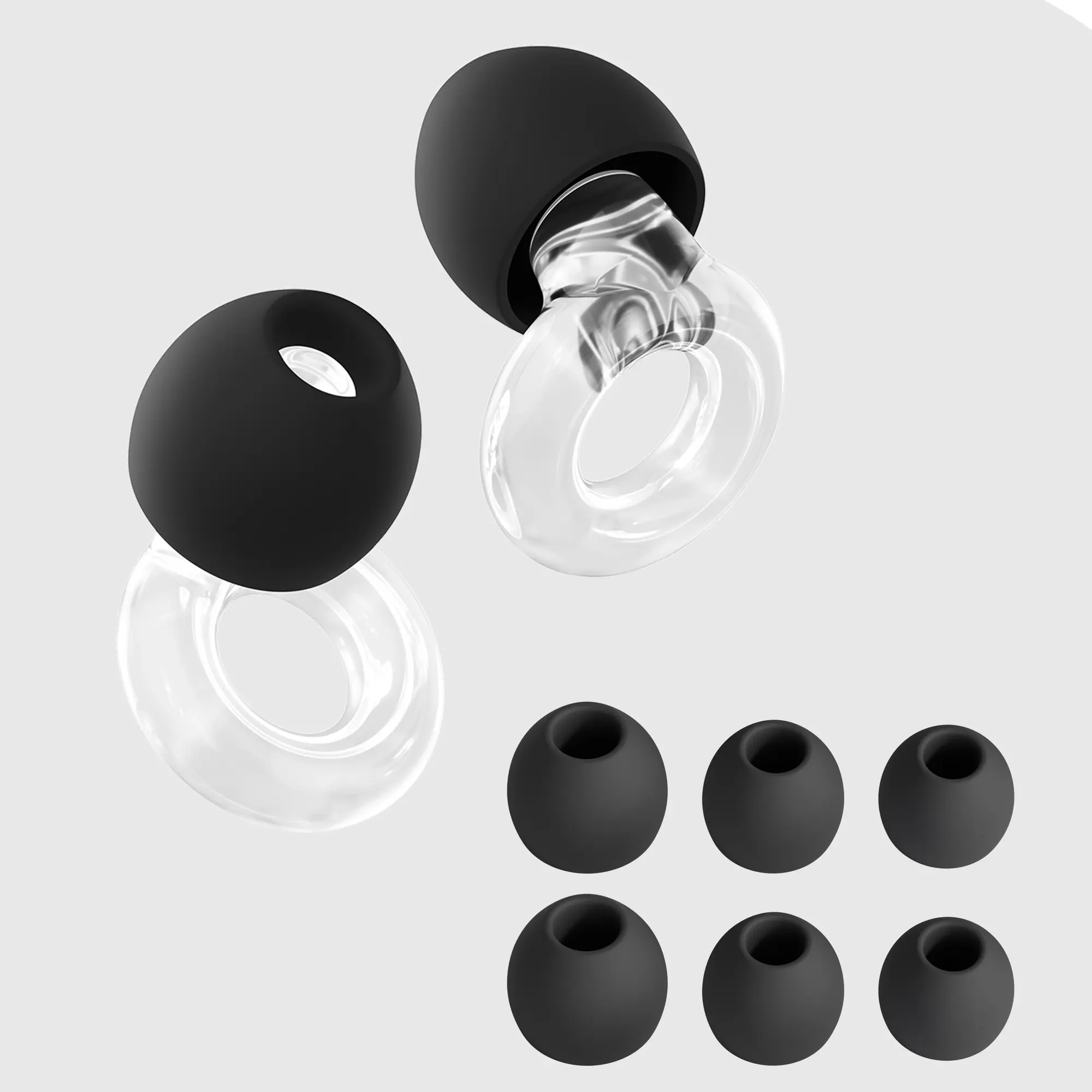 Super Comfortable Reusable Waterproof Earplugs Set, XS/s/m/l Sizes with Storage Case, Flexible Fit Design, Silicone + Abs Material, Ideal for Sleep & Travel