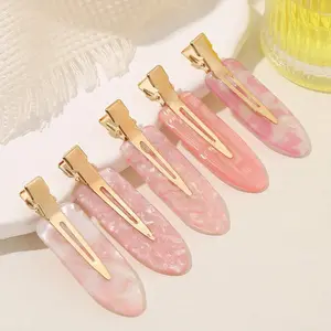 5pcs Girls Seamless Flat Hair Clips, Bangs Clip, Makeup Styling Clip, Side Snap Clip, Cute Plain Design, All Seasons Use