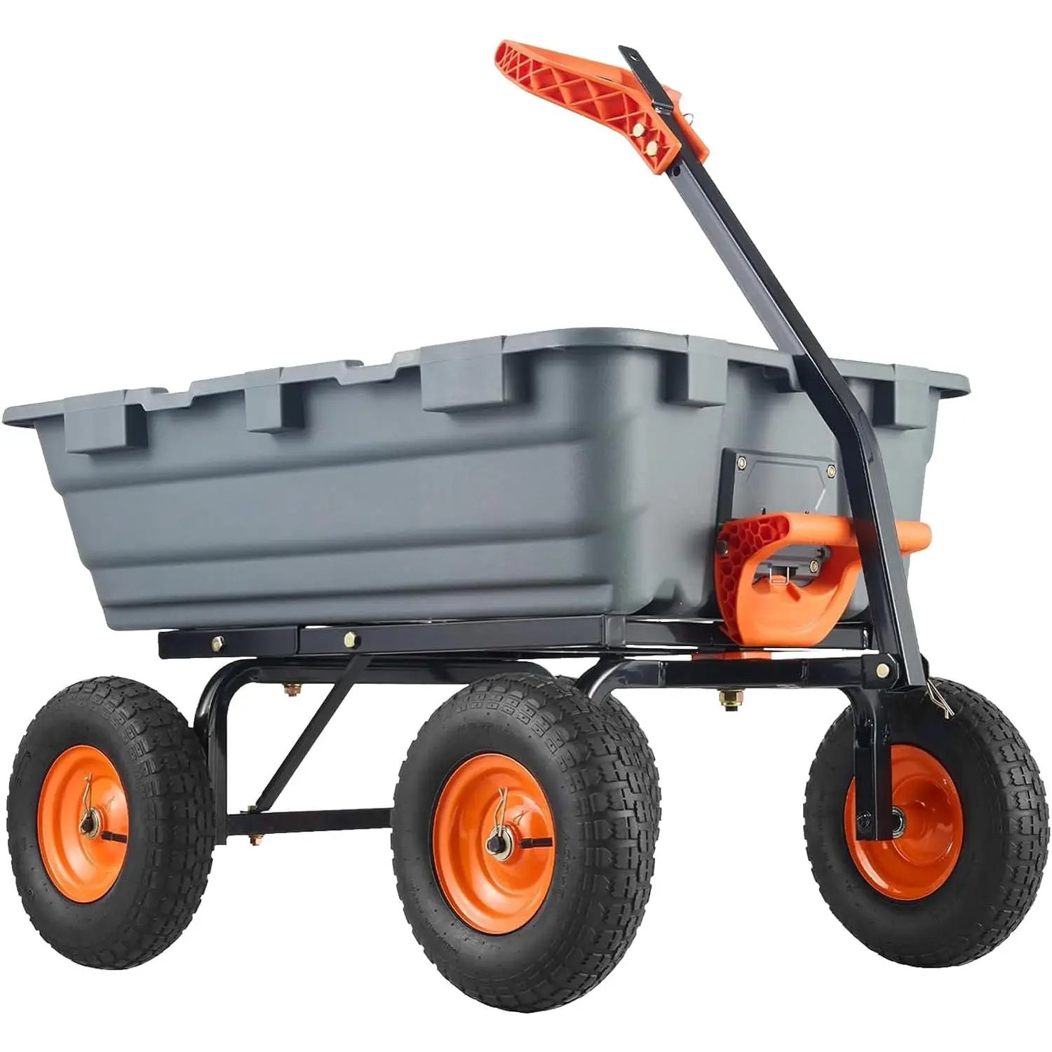 800 LBS Heavy Duty Poly Garden Dump Cart with 10" Tires, Quick Release Dump & Steel Frame