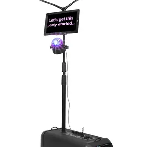 Q Sound IQ-906K Ultimate Karaoke Machine with Dual Wireless Microphone & Speaker Set, Portable PA System, Bluetooth, USB/MicroSD/Guitar/Aux Inputs, Disco Ball Light Show, Perfect for Adults & Kids