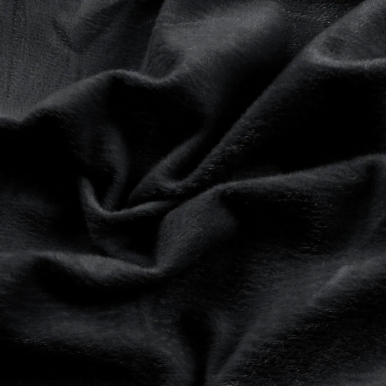 Minky Fabric by The Yard, 1 Yard x 60 Inch Wide Pre-Cut Minky Fleece Fabric Black Cuddle Minky Fabric, Soft Plush Fabric Solid Minky for Blanket, Pillow Cover, Scarf, Sewing