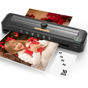 Laminator Machine 13-Inch,A3 Laminator Thermal with10 Laminating Sheets,Cold with Paper Trimmer,  laminator  Jam-Free, Low-Noise Laminating Machine for Office School Business Restaurant