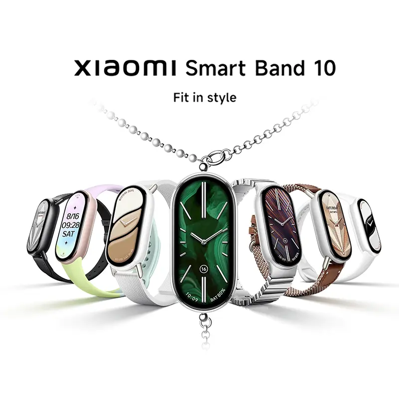 Xiaomi Smart Band 10 Wearable Electronic Device - 1.72'' AMOLED Narrow-edge Quadrilateral Display, Automatic All-round Sleep Monitoring, Professional Workout Analysis, Ultra-long Battery Life, Xiaomi HyperOS 2, Durable Build & More Fun Functions