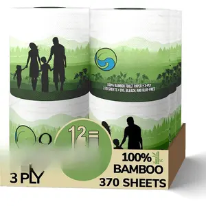 Gaias  and Soft   Toilet Paper | 12  Rolls, 3 Ply, 370 Sheets | FSC Certified,  & , , Sustainable Tissue - Plastic Free, Septic Safe, Vegan