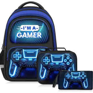 School Backpack for Boys - Gamer Boys Backpack Kids Teens Elementary Middle School - 17″ Video Game Book Bag Travel Back Pack for Age 6-18 back to shcool