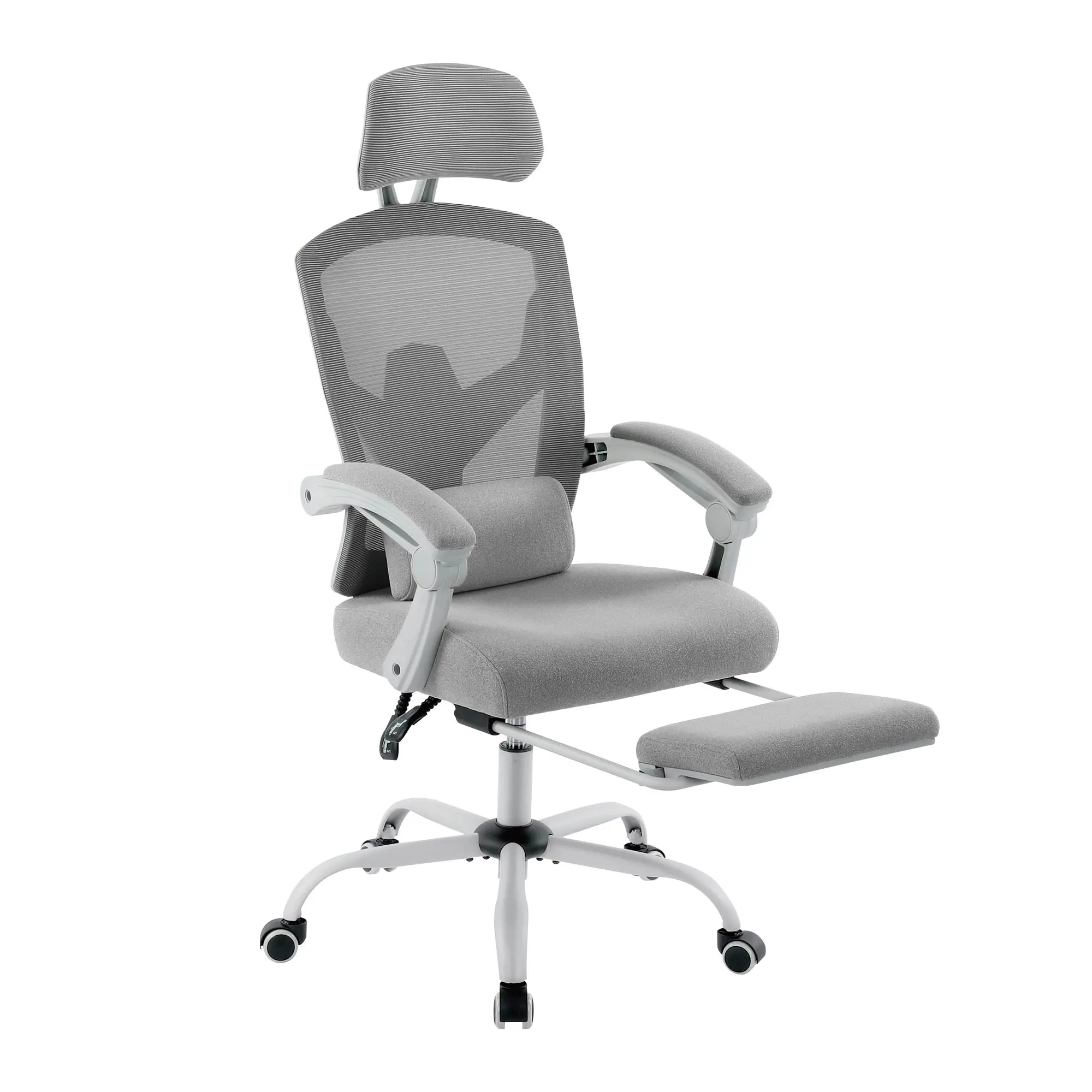 Office Computer Desk Chair, Ergonomic High-Back Mesh Rolling Work Swivel Chairs with Wheels, Comfortable Lumbar Support, Comfy Arms for Home, Bedroom, Study, Student