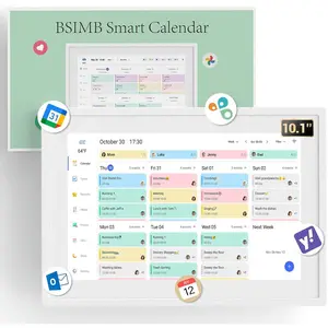 10.1 Inch Digital Calendar - Chore Chart, Meal Planner, Rewards System, Photo Display,   Calendar Touchscreen Interactive Display for Family Schedules Seamless Scheduling White