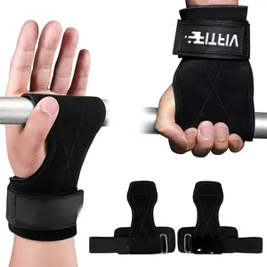 Weight Lifting Wrist Strap, Double Leather Weightlifting Wrist Straps for Gym Strength , Neoprene Padded Wrist Wraps - for Men & Women (Pair)