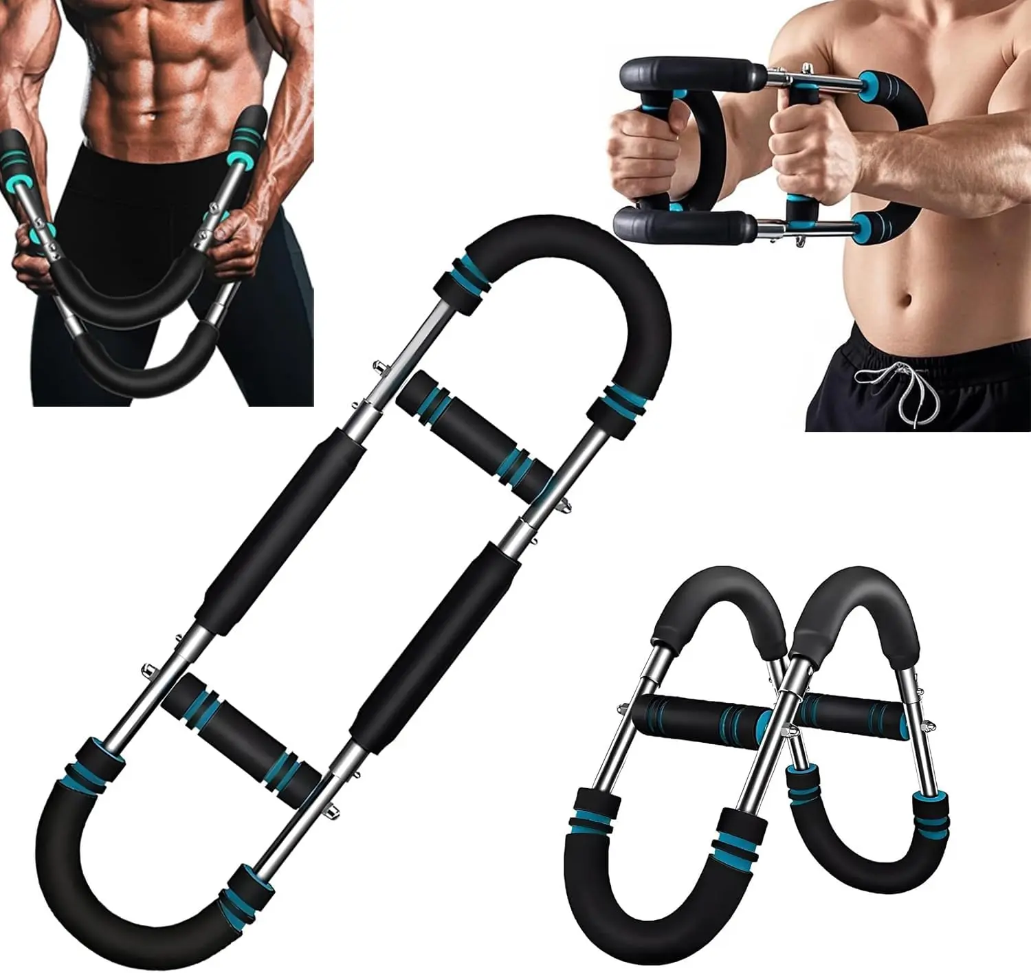 Twister Arm Exerciser Adjustable Spring Workout Bar for Forearm Triceps Chest Strengthener Portable Home Fitness Equipment U60-100lbs Kit
