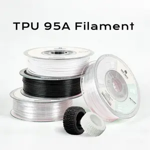 QIDI TPU 95A High Flow Filament 1.75mm，TPU95A-HF Flexible 3D Printer Filament Fit Most FDM 3D Printers，High Resilience，Suitable for High Speed Printing, 1kg Spool
