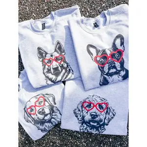Custom Dog Red Glasses Ash Pullover