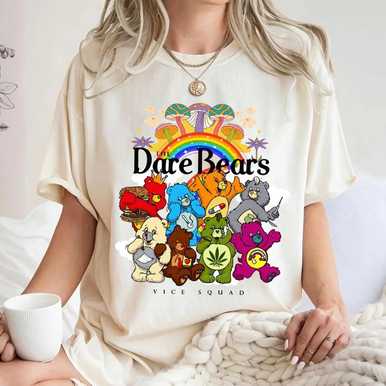 Care Bears Comfort Colors Shirt, The Dare Bears Vice Squad Vintage Shirt, Funny Bear Sweatshirt, Rainbow Bear Shirt, 90s Nostalgia Shirt