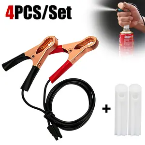 4PCS Universal Fuel Injector Cleaner Kit - DIY Car Fuel Nozzle Flush Cleaner Adapter & Cleaning Tool Set with Test Leads, Compatible with Fuel Pump Pressure Testers
